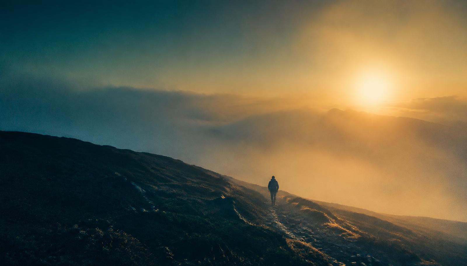 Caminho ao nascer do sol